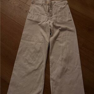 High Rise Cream Jeans